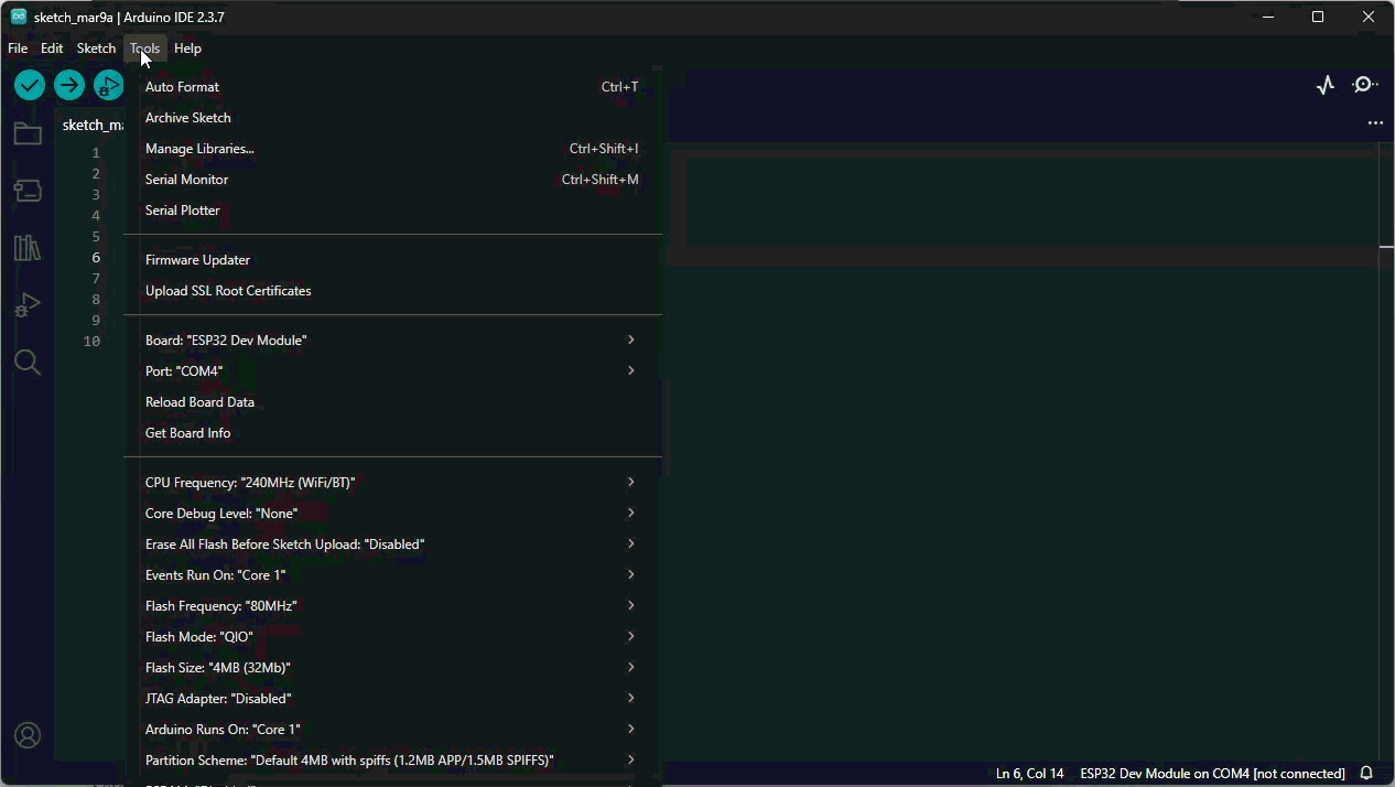 Belajar ESP32: LED-Blink esp32 board manager